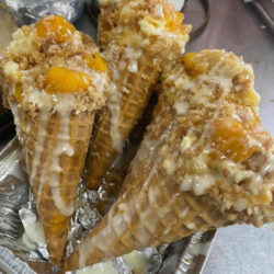 Peach Cobbler Cheesecake Cones